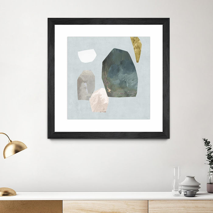 \"Assembly I\" Matted and Framed Black 36x36 Wall Art
