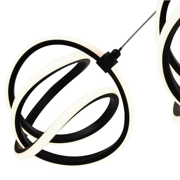 Rose 4-Light LED Black Chandelier