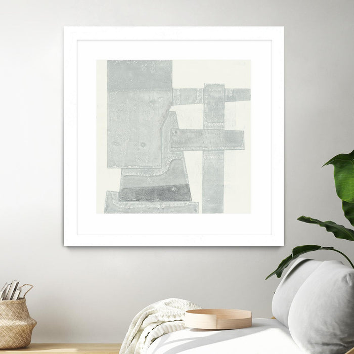 \"Orien\" Matted and Framed White 30x30 Wall Art