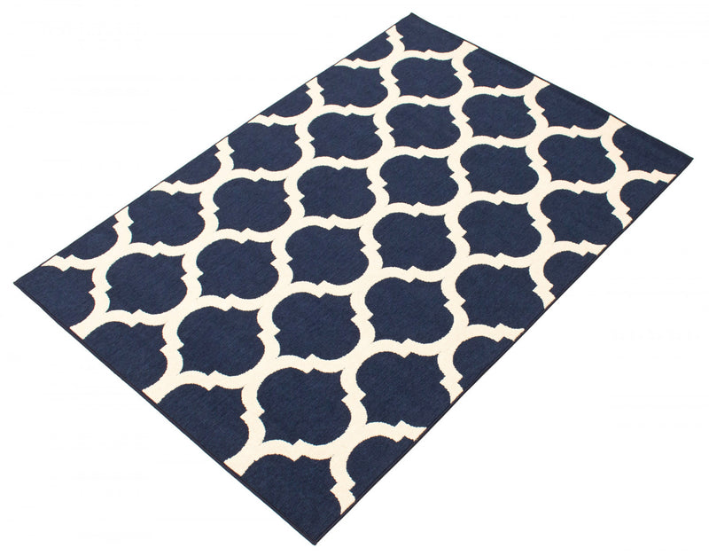 Sophie Ivory-Navy Area Rug - 5'3\" x 7'7\"