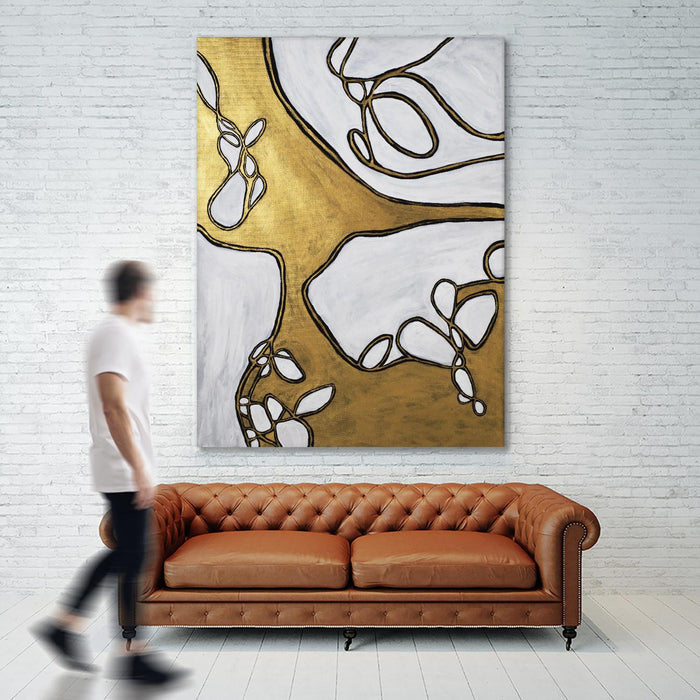 \"Mocha Latte -gold - 1\" Giant Art 72x54 Wall Art
