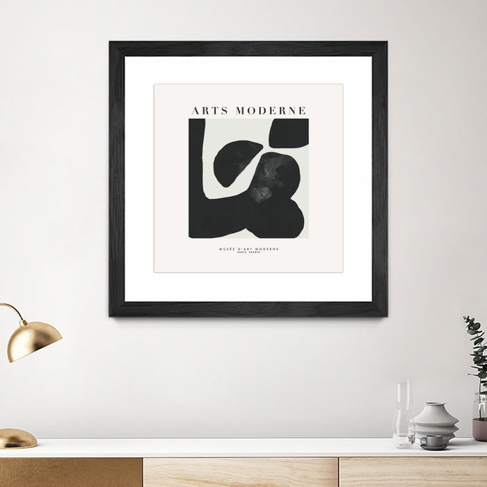 \"Art Moderne\" Matted and Framed Black 30x30 Wall Art