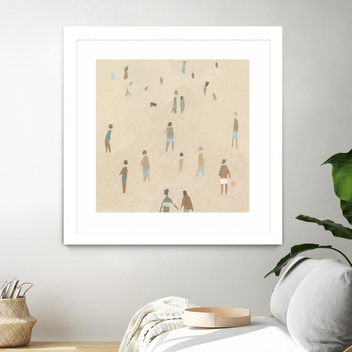 \"Beach Goer Iv\" Matted and Framed White 36x36 Wall Art