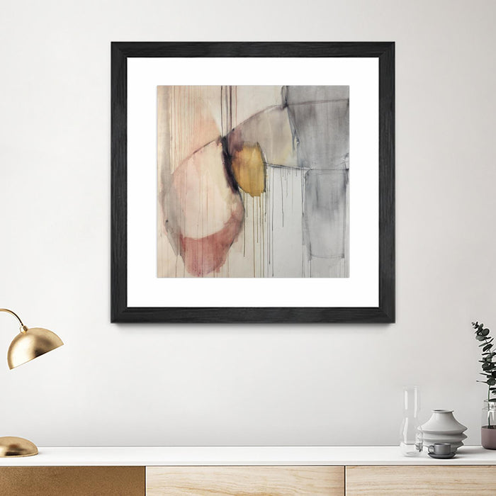 \"Trapped Silence\" Matted and Framed Black 36x36 Wall Art