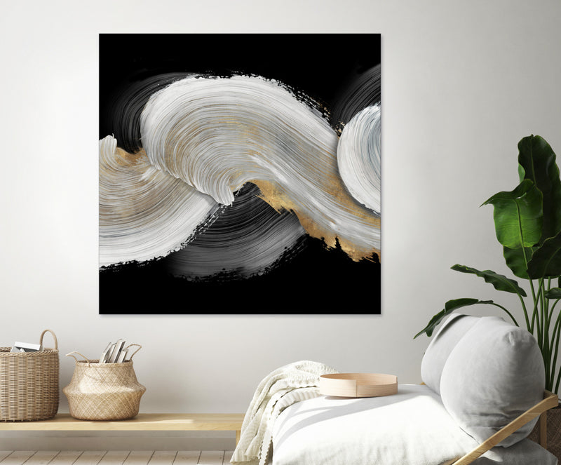 \"White Swirls\" Giant Art 72x72 Wall Art