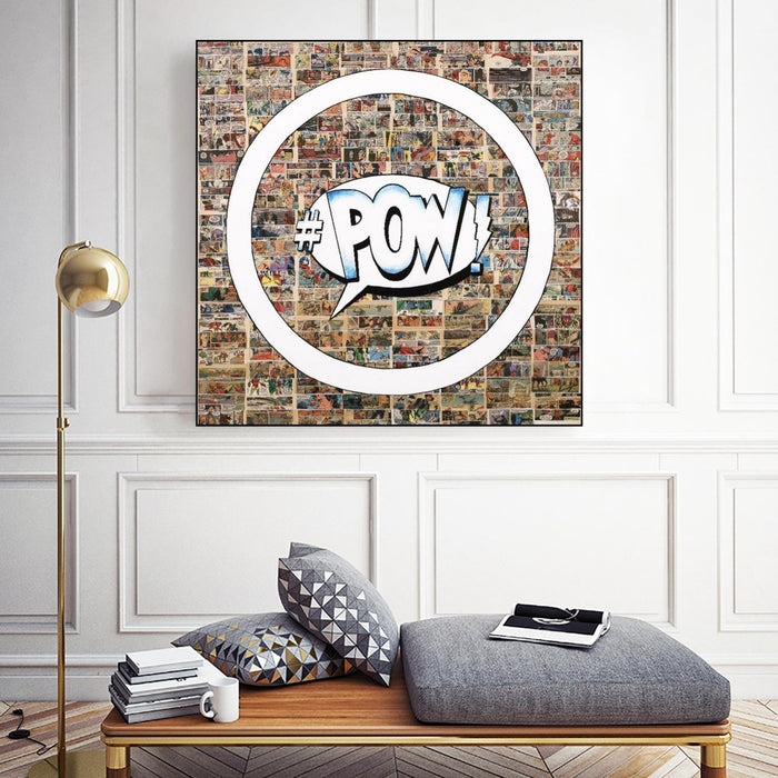 \"Smoke Circus I\" Canvas Framed Black 20x20 Wall Art