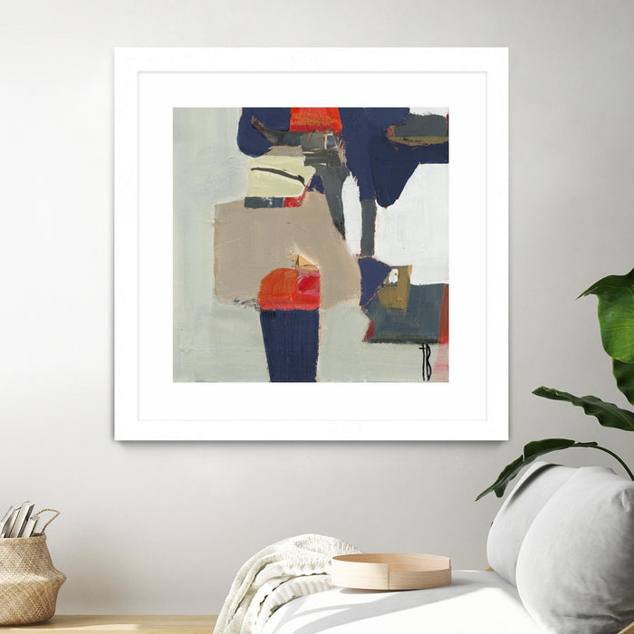 \"Orange Crush V9\" Matted and Framed White 36x36 Wall Art