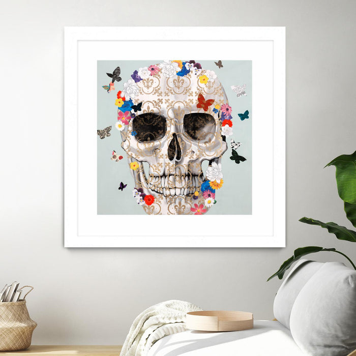 \"Party Favor\" Matted and Framed White 36x36 Wall Art