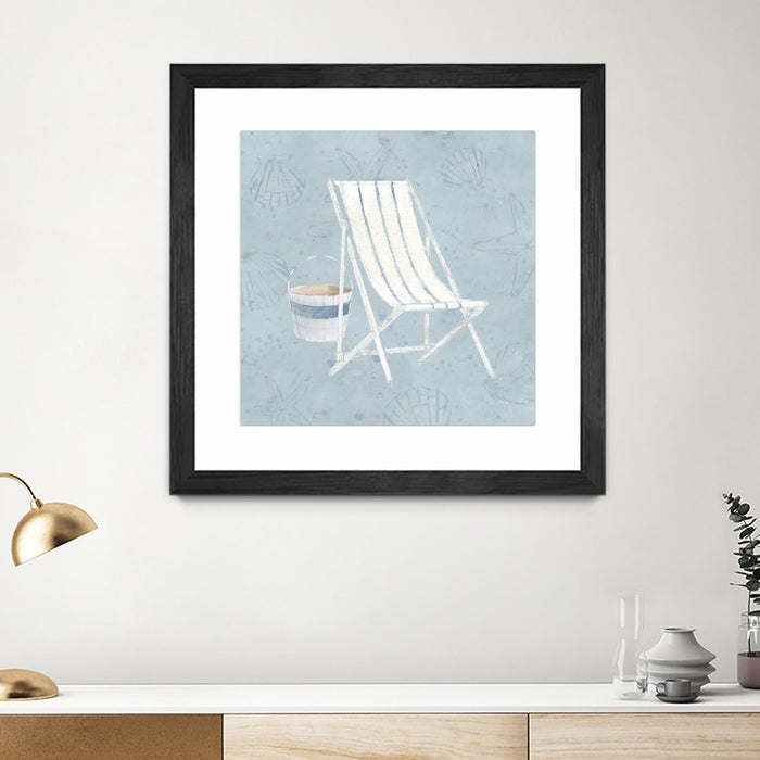 \"Serene Seaside Iii\" Matted and Framed Black 36x36 Wall Art