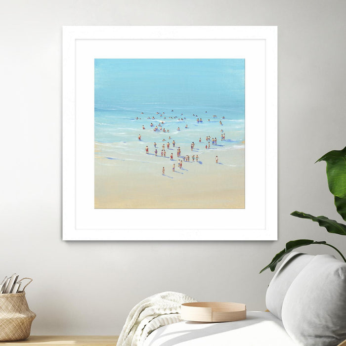 \"Beach Day Ii\" Matted and Framed White 36x36 Wall Art