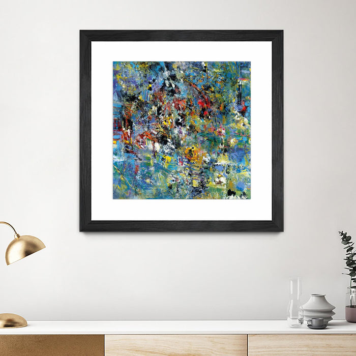 \"Carpe Diem 2\" Matted and Framed Black 36x36 Wall Art