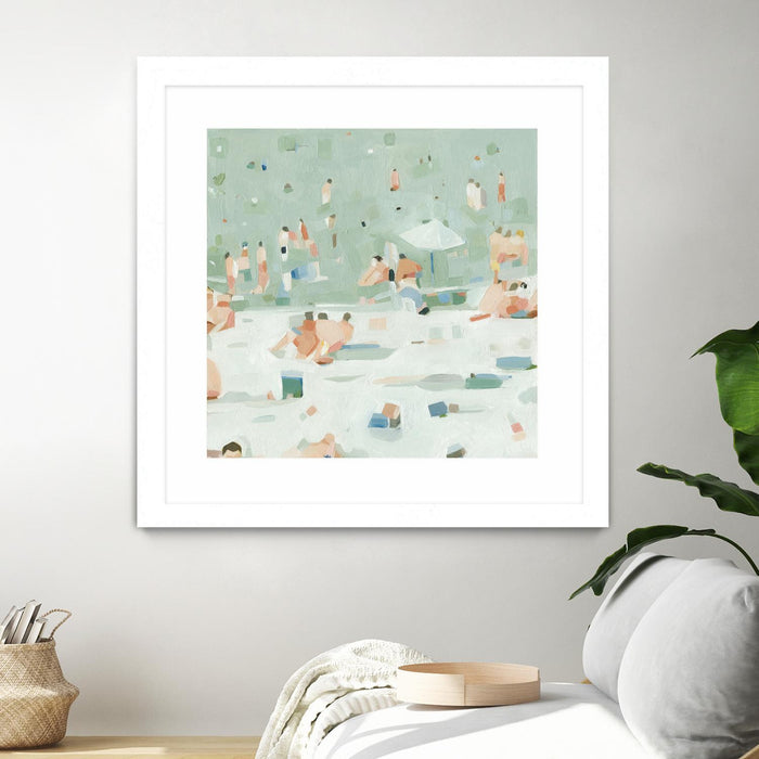 \"Summer Confetti I\" Matted and Framed White 36x36 Wall Art