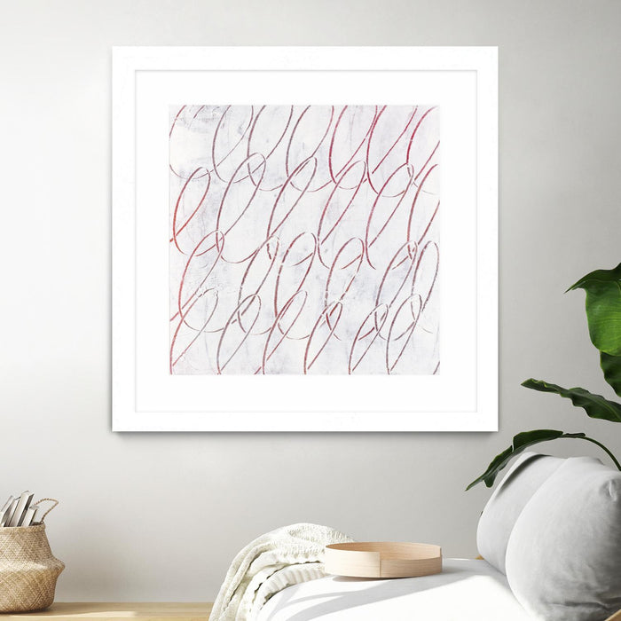 \"Hula I\" Matted and Framed White 36x36 Wall Art