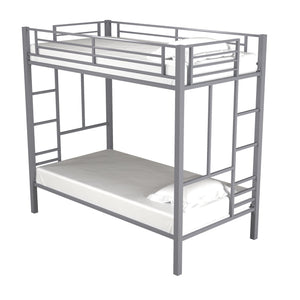 DHP Jillette Twin-Over-Twin Metal Bunk Bed - Silver