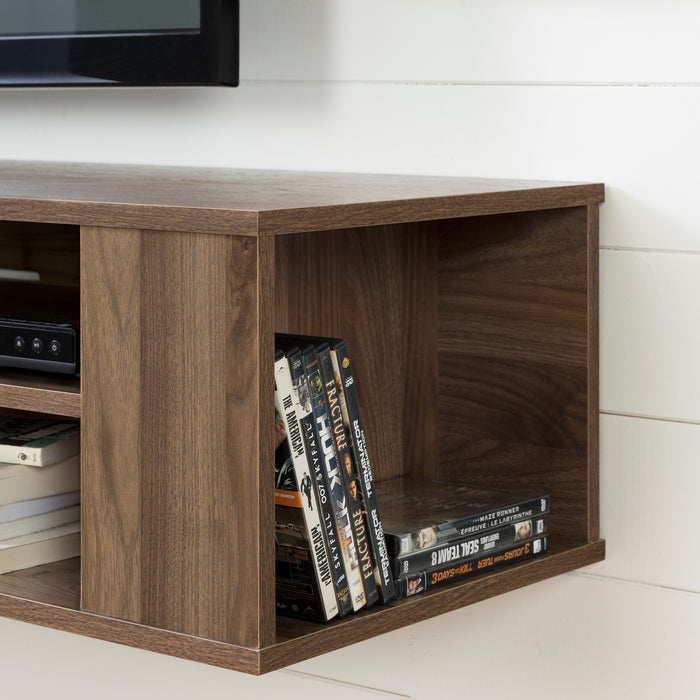 City Life Wide Wall Mounted Console - Natural Walnut
