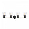 Kanata Black & Brushed Brass 4-Light Bathroom Vanity Light