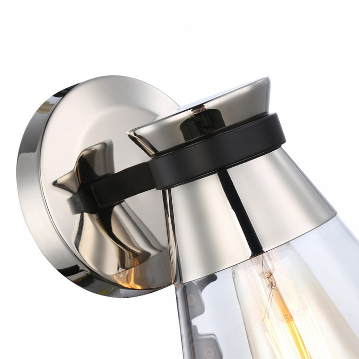 Kanata Black & Brushed Nickel 1-Light Sconce