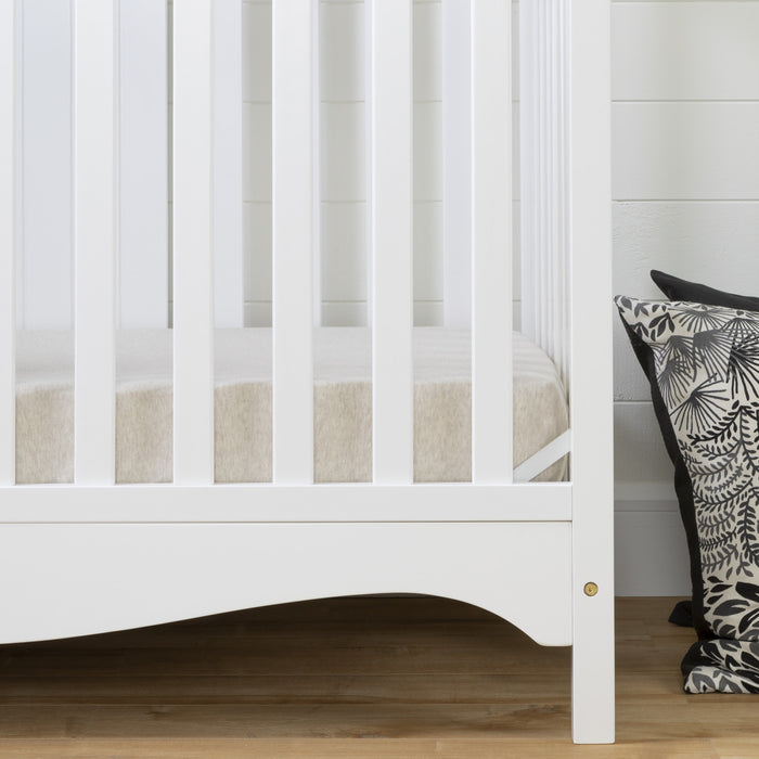 Savannah Baby Crib 4 Heights With Toddler Rail - Pure White