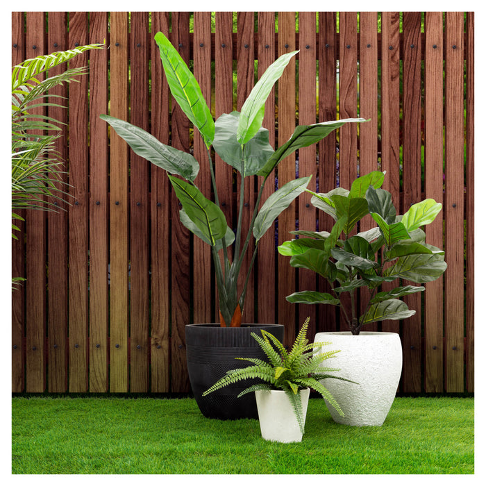 Artificial 35\" Fiddle Leaf Indoor & Outdoor In Black Pot