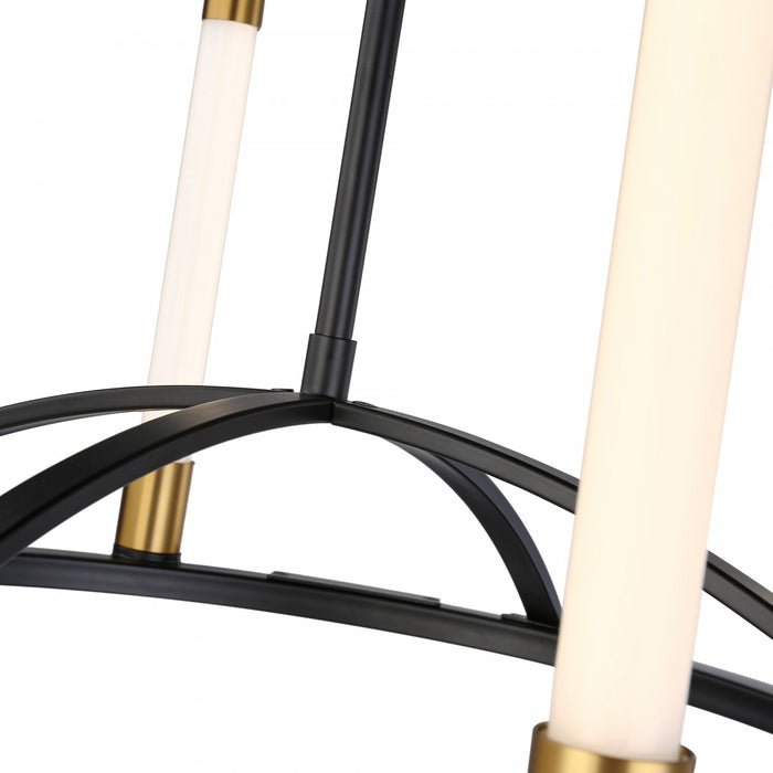 Infiniti Matte Black & Brass 8-Light Integrated LED Chandelier