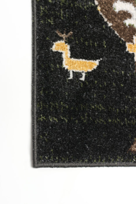 Pine Black Machine Washable Area Rug - 8'0\" x 10'0\"