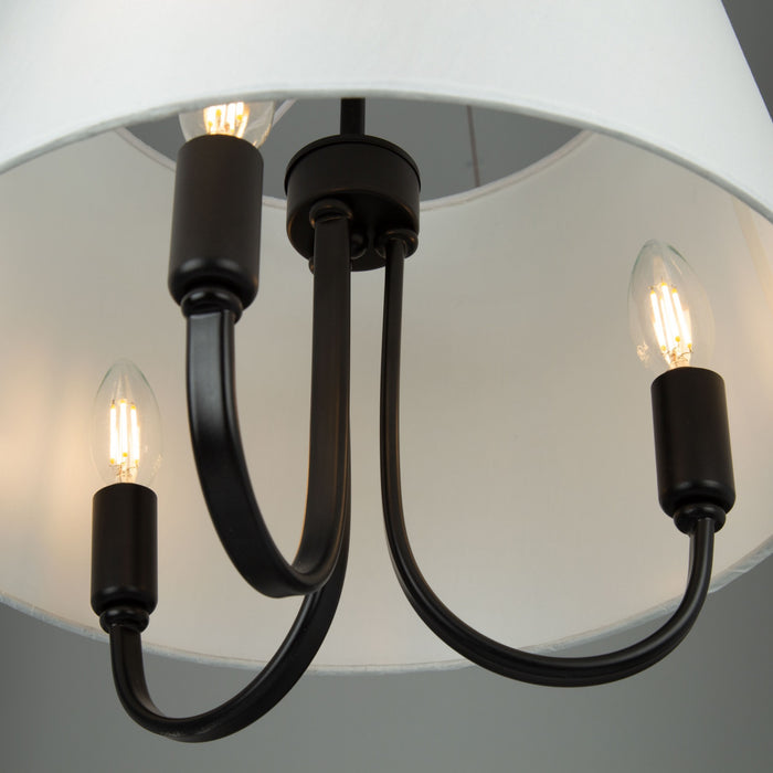 Rhythm 3-Light Semi-Flush Black Mount