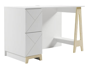 Nordika Atypik 2-Drawer Desk - White | Bureau Atypik Nordika à 2 tiroirs - blanc | D08HLHPY