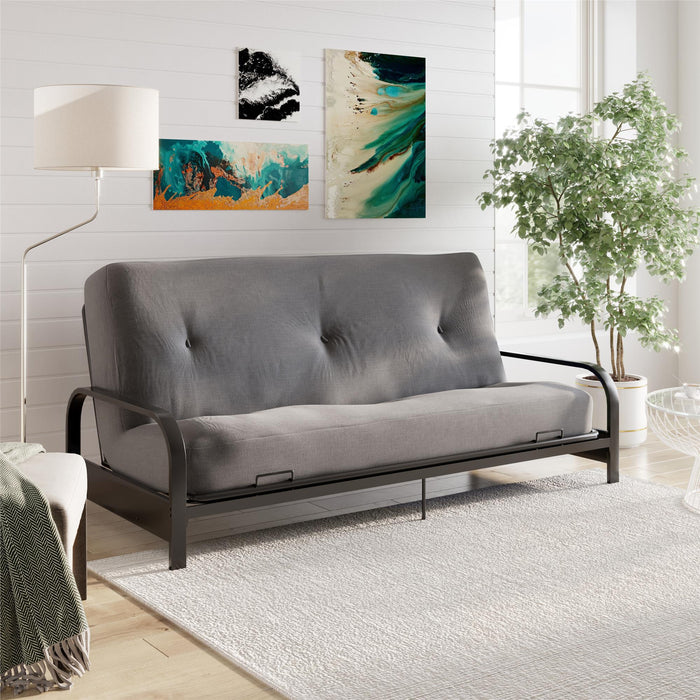 DHP Jayce 8\" Polyester-Filled Full Futon Mattress - Grey