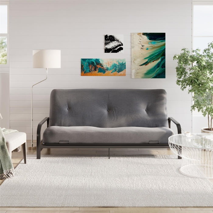 DHP Jayce 8\" Polyester-Filled Full Futon Mattress - Grey