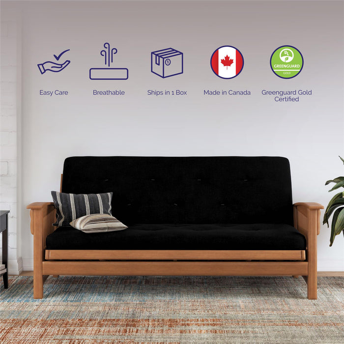 Signature Sleep Braga Full Bonnell Coil Futon Mattress - Black