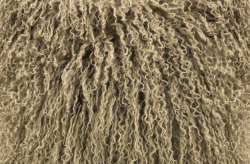Mongolian Sheepskin Accent Pillow – Beige