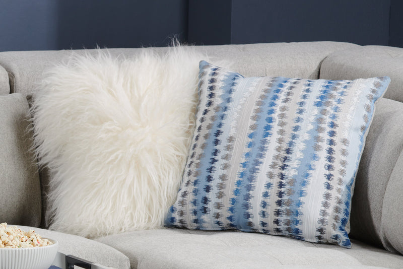 Mongolian Sheepskin Accent Pillow – White
