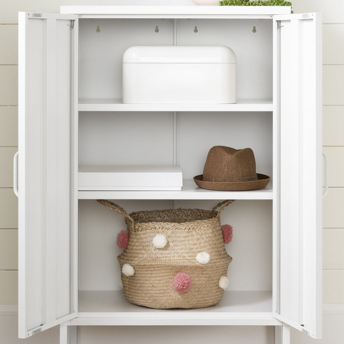 Crea Metal 2-Door Accent Cabinet - Pure White