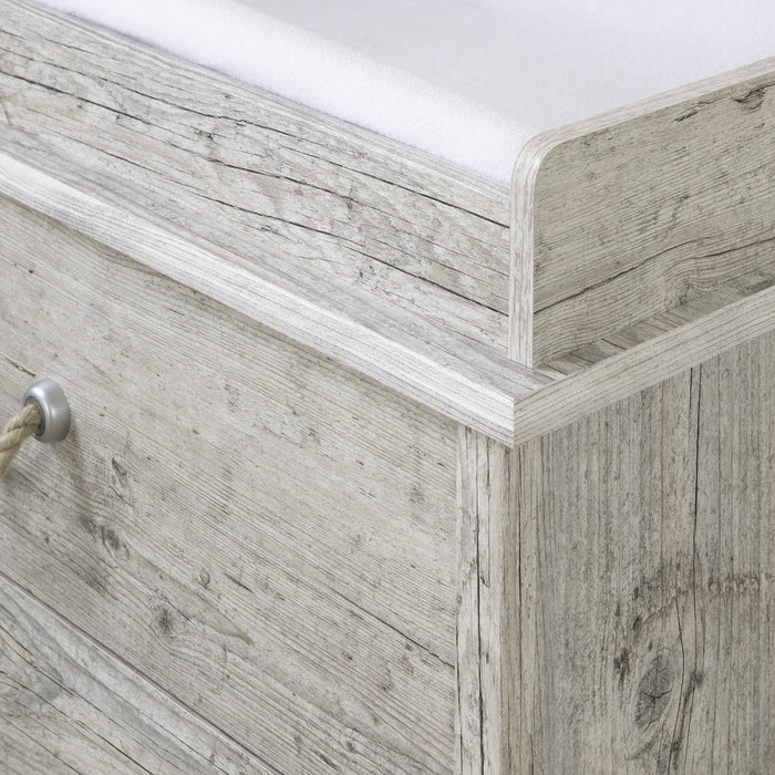 Aviron Narrow Changing Table With Drawers - Seaside Pine