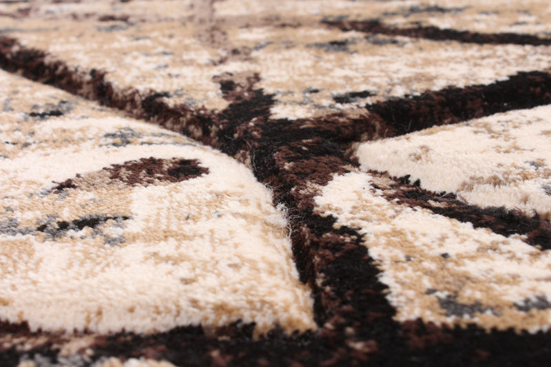 Cherokee Chocolate, Gold Area Rug - 5'3\" X 7'3\" 