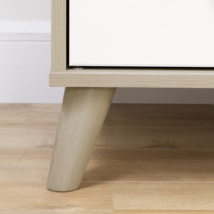 Yodi Wide Changing Table With Drawers - Soft Elm and White