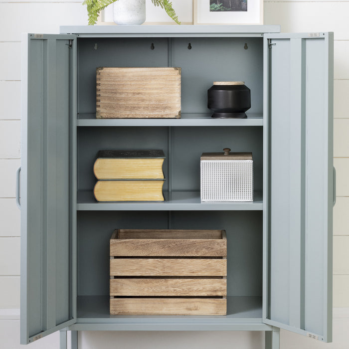 Crea Metal 2-Door Accent Cabinet - Blue