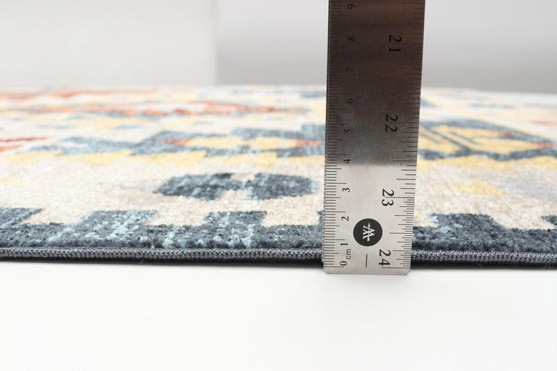 Mosaic Taupe/Copper Machine Washable Area Rug - 6'0\" x 9'0\"