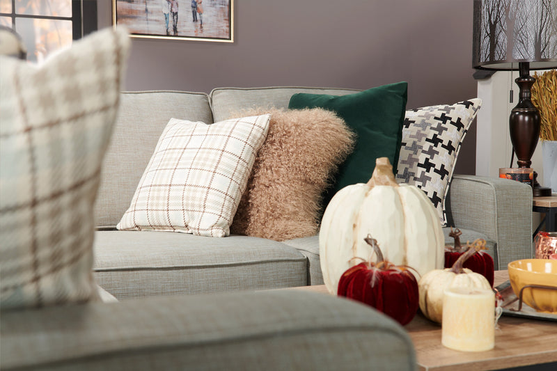 Kirk Accent Pillow – Blue, Taupe and Ivory