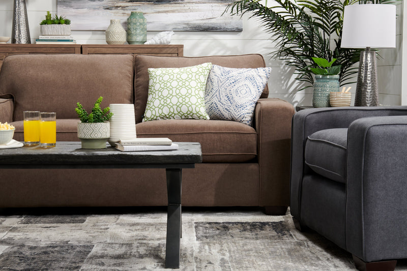 Distressed Medallion Accent Pillow – Off-White, Blue and White