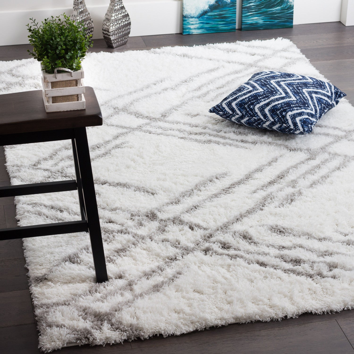 Sam Kerr Rugs Ker White Lines 3x5 Area Rug - The Brick