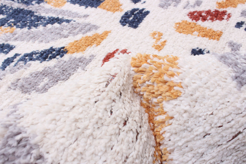 Paloma Sunburst Navy, White Area Rug - 8'0\" x 10'0\"