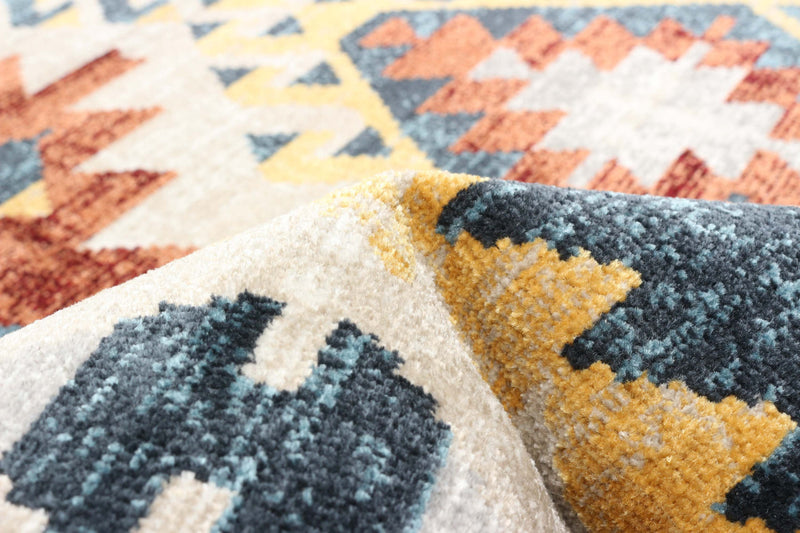 Mosaic Taupe/Copper Machine Washable Area Rug - 6'0\" x 9'0\"