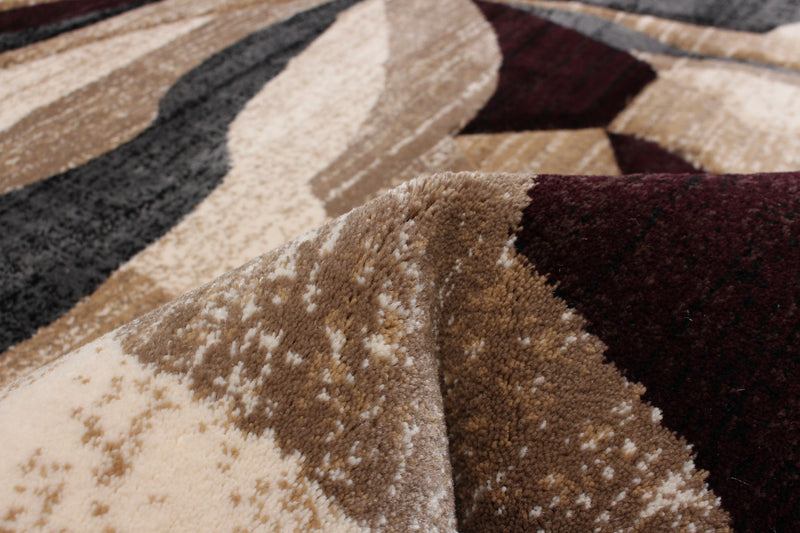 Mayoree Brown, Beige & Black Area Rug - 6'7\" X 9'6\" 