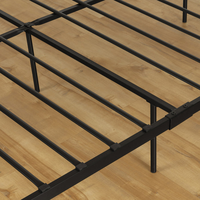Sazena Full Geometric Metal Platform Bed - Matte Black