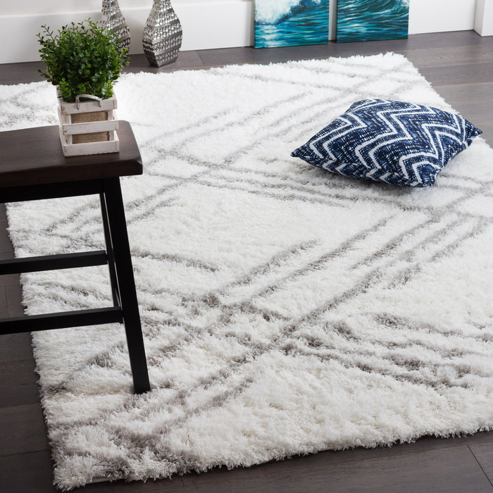 Ker White Lines 5x8 Area Rug
