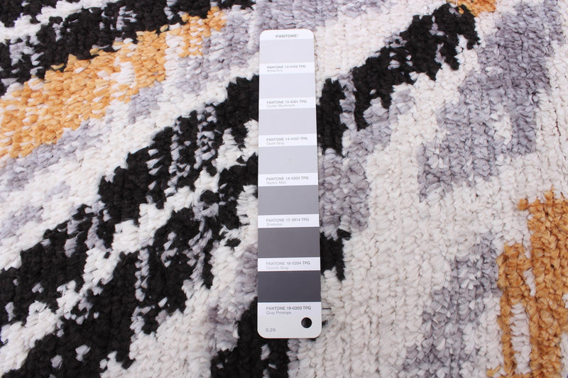 Paloma Sunburst Black, White Area Rug - 5'3\" x 7'3\"