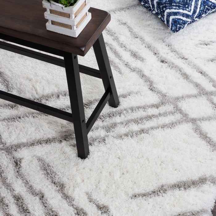 Ker White Lines 5x8 Area Rug