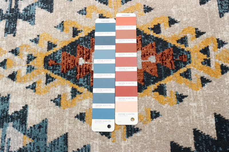 Mosaic Taupe/Copper Machine Washable Area Rug - 2'6\" x 8'0\"