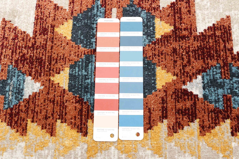 Mosaic Taupe/Copper Machine Washable Area Rug - 8'0\" x 10'0\"
